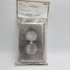 Allen+Roth Simple Square Duplex Wall Plate Satin Nickel 6-Pack New Outlet Covers